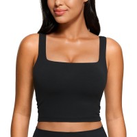 LOticane Natural Feelings Sports Bras for Women Removable Padded Yoga Tank Tops Sleeveless Fitness Workout Running Crop Tops